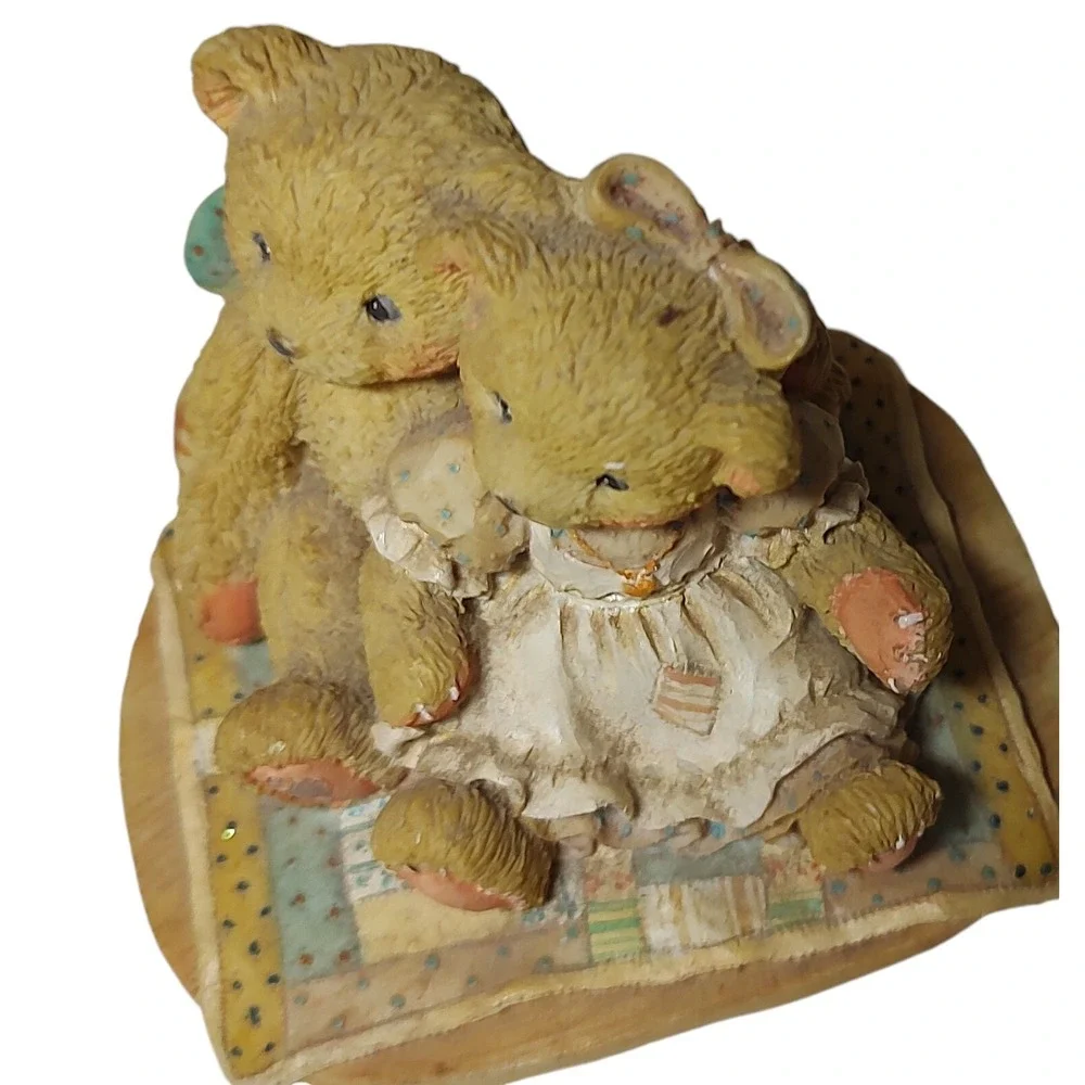 Vintage Hamilton Gifts Figurine Cherished Teddies Nathaniel and Nellie Twice SEE